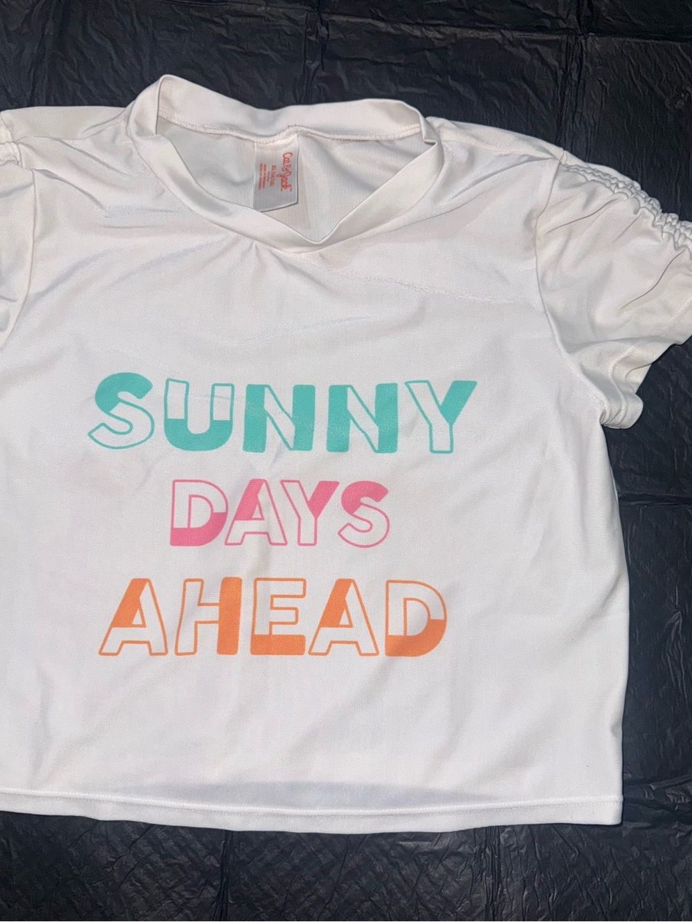 Cat & Jack White 'Sunny Days Ahead' Tee with Teal, Pink & Orange Lettering